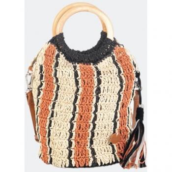 Bolso de mano de fibra natural en tres colores