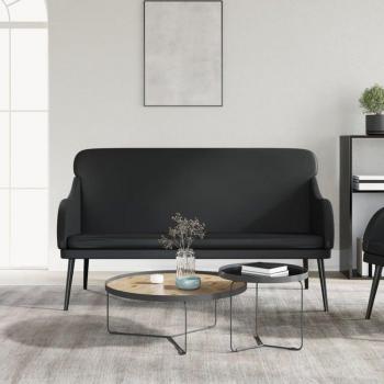 Banc en Similicuir Noir 110x76x80 cm
