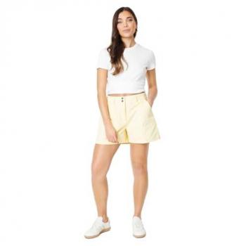 Oasis Petite Twill Contrast Stitch Shorts Lemon 12