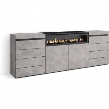 Cómoda de Dormitorio con Chimenea 214x35x75 cm