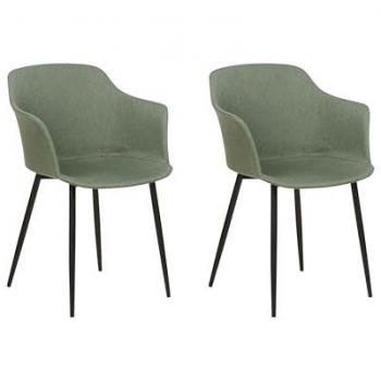 Lot 2 Chaises de Repas Vert Métalliques