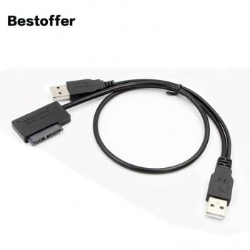 Câble double USB2.0 A vers SATA 7 + 6, 20CM