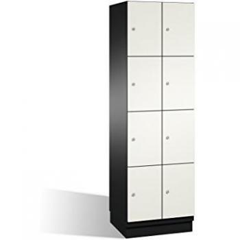 C+P 4er Schließfachschrank, schwarzgrau und reinweiß
