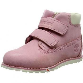 Timberland Pokey Pine Hook & Loop, Bottes Classiques Enfant, Rose Nectar Nubuck, 30 EU