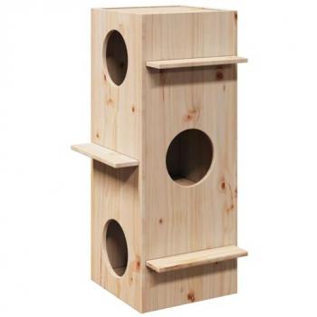 Maison pour chat en bois de pin 43x43x90 cm