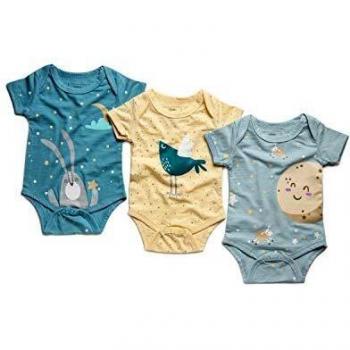 Gift Boxed Organic Bamboo Bodysuits for Baby (3-6 Months)
