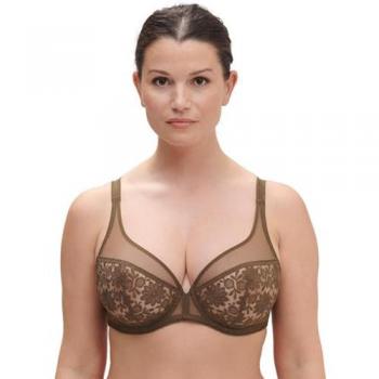Armature haute pour soutien-gorge vert, décolleté plongeant