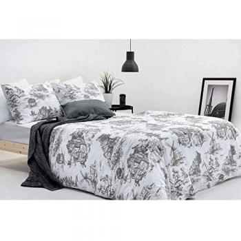 Luxury Comforter Quilt Cover Grey Bedding Set