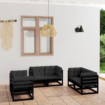 VidaXL Reloj de Sol: Muebles de Jardín 6 Piezas + Cojines en Madera Pine