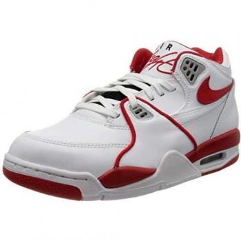 Chaussures de basket Nike Air Flight 89 Le – Homme – Blanc / Rouge Univ. / Gris Loup – Taille EU 40