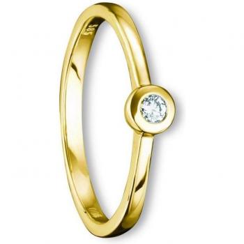 585 Gelbgold Ring mit Brillant 0.07 ct für Damen