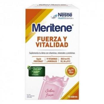 MERITENE FUERZA Y VITALIDAD BATIDO FRESA 15 SOBRES