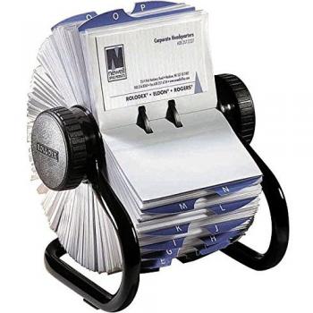 Small Black Rotary Rolodex Business Card Storage