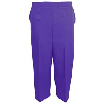 Lilac Crop Trousers – Women's 3/4 Length Capri Style with Adjustable Waist (14)