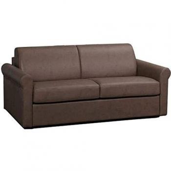 Lit converti 3 places Romantico – sommier lattes 160 cm, polyuréthane taupe, matelas 16 cm