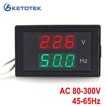 2 in 1 AC Voltage and Frequency Display Meter (80-300V, 45-65Hz)