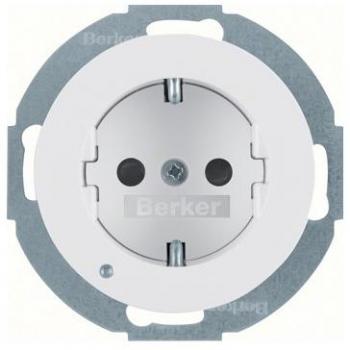 Berker 41092089 – SCHUKO‑Steckdose mit integrierter LED-Leuchte, R.1/R.3, polarweiß glänzend