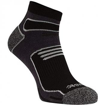 Avento Men’s 74OS Lightweight Sports Ankle Socks – Black & Gray (EU 35‑38)