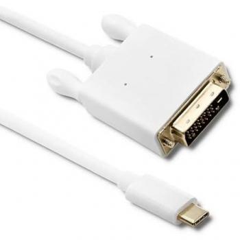 Câble USB Type C Mâle DVI Mâle 4K Qoltec 1M