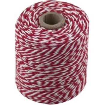 Corde macramé bicolore (blanc & rouge) – 125 m de coton fin