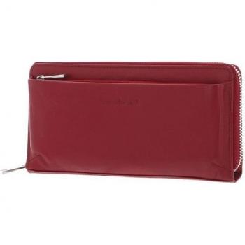 Porte-monnaie Zip Around Rouge en Cuir pour Femme