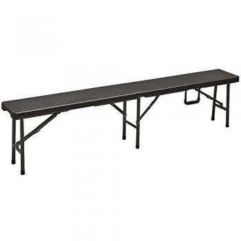 PANCA PIEGHEVOLE POLYRATTAN NERA 180X25X43H