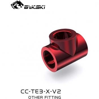 Bykski 3-Way T-Type Split Fitting for Water Cooling CC-TE3-X-V2