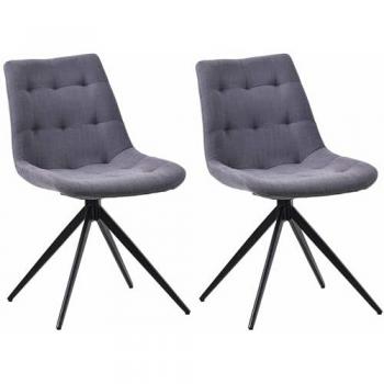 Paquete Dual de Sillas de Mesa Merna con Relleno de Tela Gris