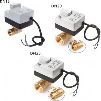 2 Way Brass Electric Ball Valve DN15 DN20 DN25 with Manual Switch