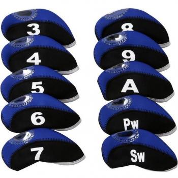 Funda protectora para varillas de hierro de golf, set de 10 unidades con números
