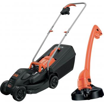 Black & Decker BEMW351-GB Lawn Mower and Grass Trimmer Combo, 1000W, 32cm Cutting Width, with Strimmerr, 240V