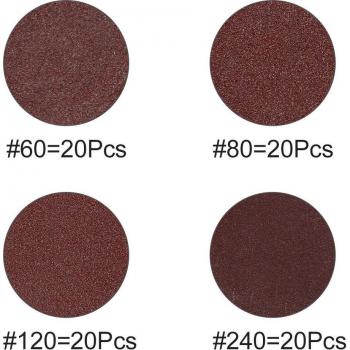 Roll Lock Sanding Discs 2 Inch Set (30-80 Pieces, Grits 60/80/120/240) for Car Detailing and Rust Treatment
