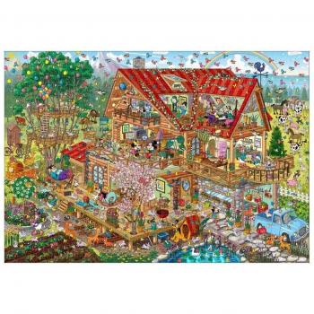 Lively Log House Puzzle Featuring Mickey & Friends