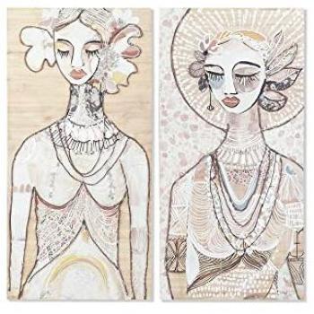 Quadro in Legno Donna Coloniale 60x3,7x120cm – Dkd Home Decor