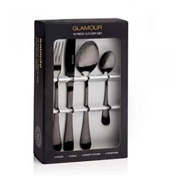 Sleek Noir 16‑Part Dining Set