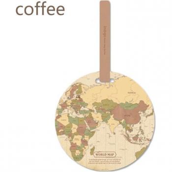 10-Piece Round World Map Baggage Tags