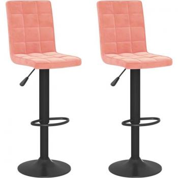 Taburetes Altos de Terciopelo Rosa