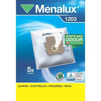 Pack de 5 Sacs d'Aspirateur Menalux Duraflow 1203 en Synthétique Blanc