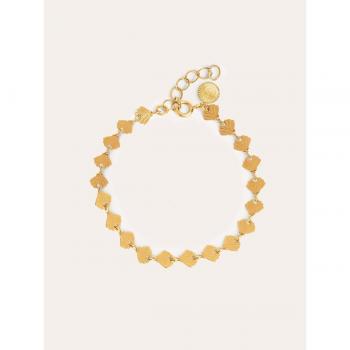 Pulsera Acero Oro 18 Kt “Shells” Singularu – Conchas doradas, longitud 19 cm total