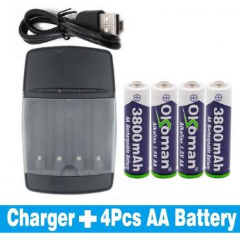 1.5V AA 3800mAh Rechargeable Alkaline Battery for Electric Toys