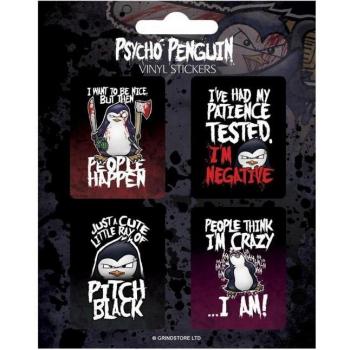 Pinguin-Sticker mit Psycho-Design (Packung mit 4)