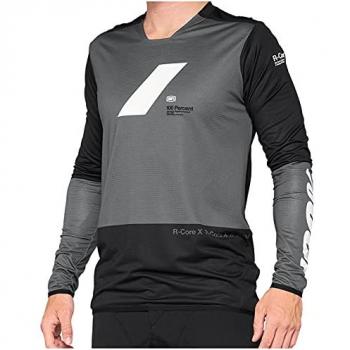Maglia 100% R-Core X a Maniche Lunghe Grigio Carbone/Nero Unisex M