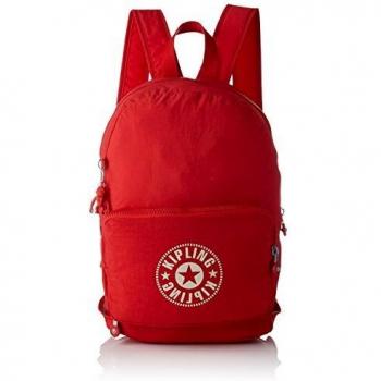 Kipling CLASSIC NIMAN FOLD Sac à dos loisir, 49 cm, 21 litres, Rouge (Lively Red)