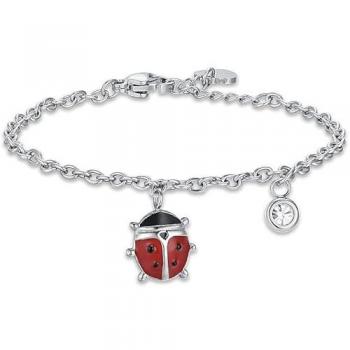 Bracciale per Bambina con Coccinella e Cristallo