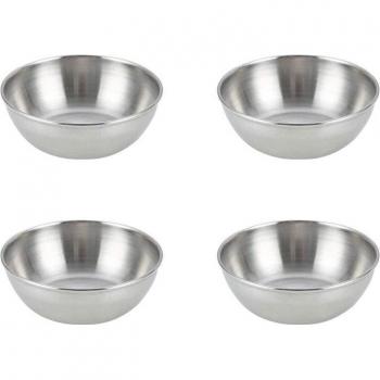 Platos Redondos + Cuencos Mini para Salsas y Sushi – 4 Unidades