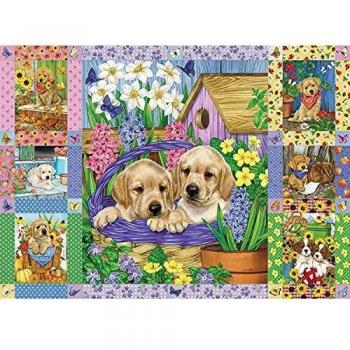 Outset Media & Cobble Hill Welpen‑Quilt Puzzle 1000 Stück