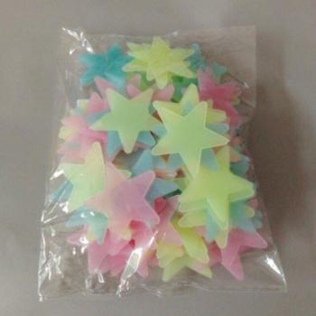Autocollants lumineux 3D en forme d'étoiles, 100 pièces, effet phosphorescent, décoration murale pour enfants