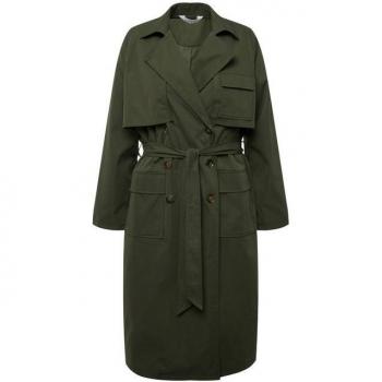 Damen Trenchcoat mit 4 Taschen in Grün