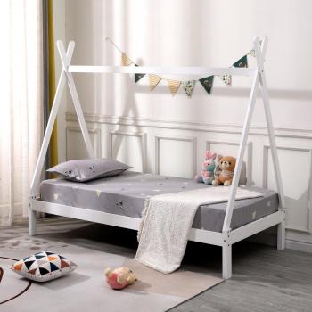 SLUMBERWORX Harry Kids Wooden Teepee Tent Bed Frame with Mattress