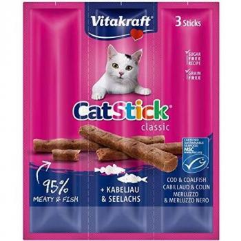 Vitakraft Cat-Stick Mini mit Kabeljau & Seelachs 3 x 6g